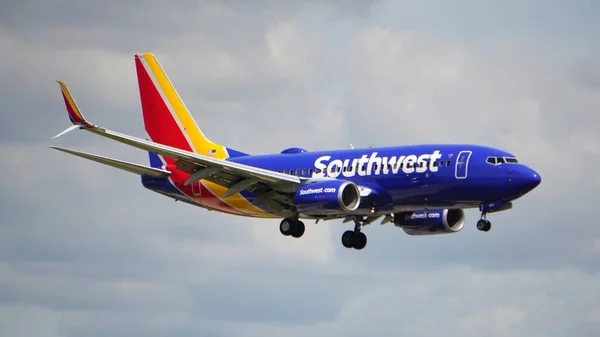 Chicago Spojené Státy Července 2021 Southwest Airlines Boeing 737 Létá — Stock fotografie