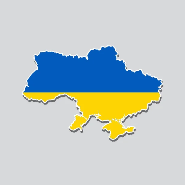 Ukrainas Flagga Form Landets Karta — Stockfoto