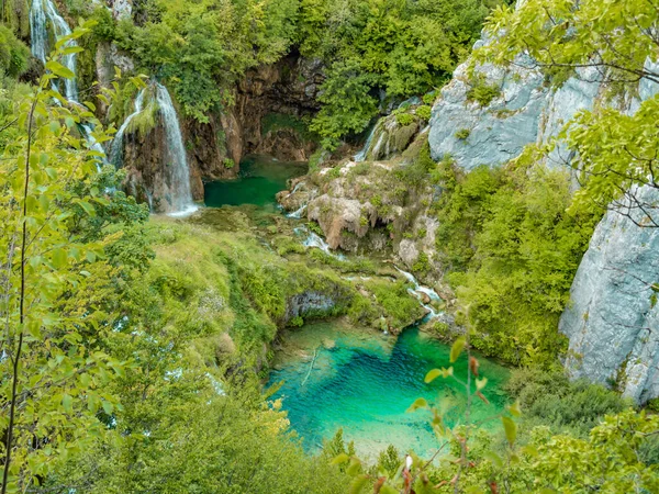 Okouzlující Výhled Národní Park Plitvická Jezera Chorvatsku — Stock fotografie