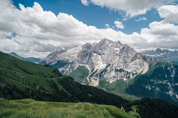 Zomer Uitzicht Marmolada Punta Penia Hoogste Top Dolomieten Italië Alpenlandschap — Stockfoto