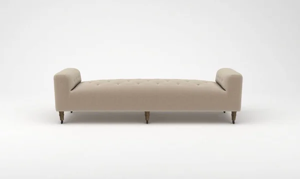 白い背景に白いソファに3Dレンダリング — ストック写真