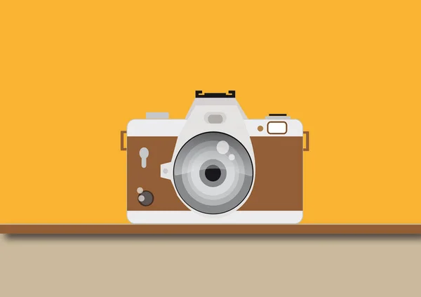Ілюстрація Графічного Зображення Старої Фотокамери Жовтому Фоні — стокове фото