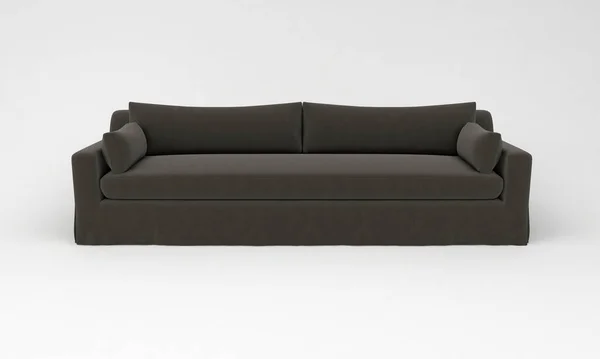 Render Black Sofa Isolated White Background — Stock Photo, Image