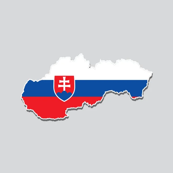 Slovakiens Flagga Form Landets Karta — Stockfoto