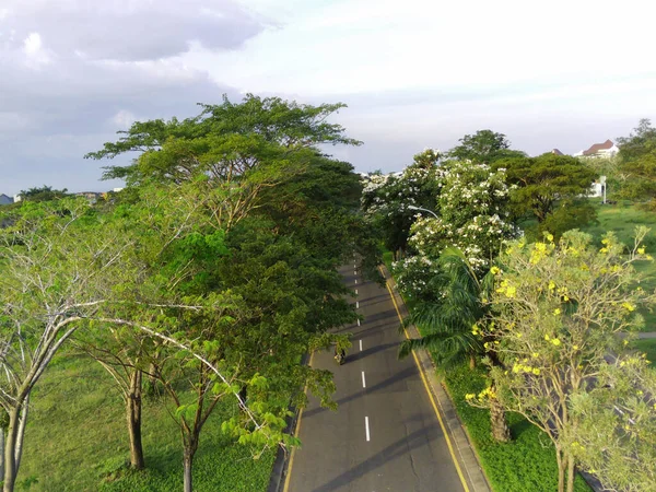 Plan Aérien Des Routes Campagne Été — Photo