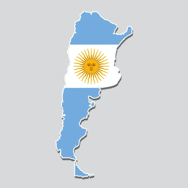 Argentina Karta Med Flagga Färger Vit Bakgrund — Stockfoto