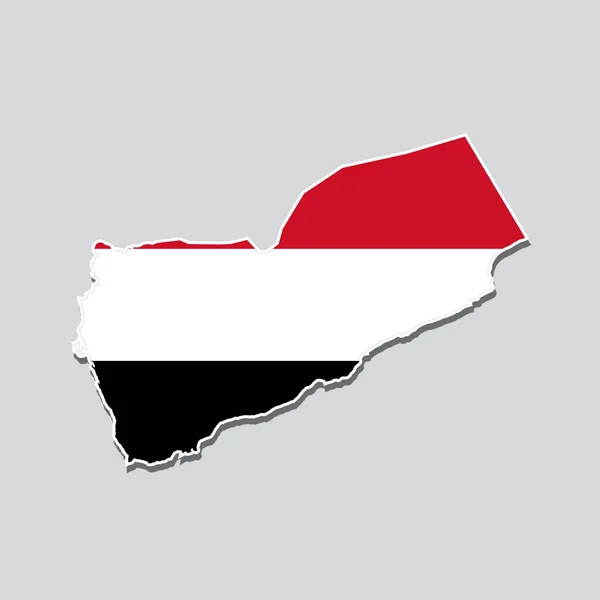 Mapa Iêmen Com Cores Bandeira Fundo Branco — Fotografia de Stock