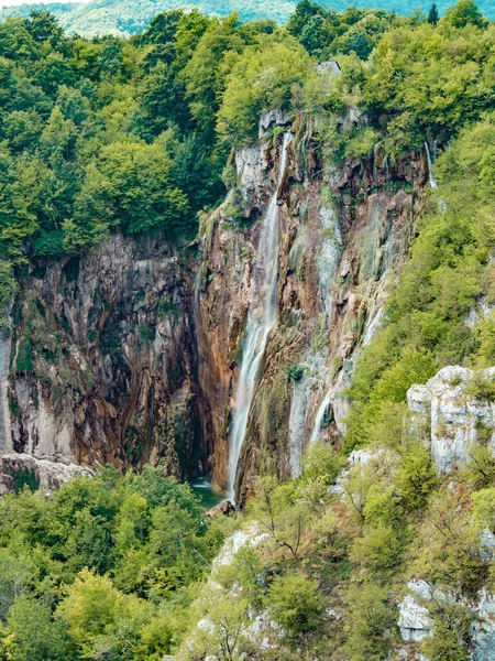 Lenyűgöző Kilátás Vízesések Plitvicei Tavak Nemzeti Park Horvátországban — Stock Fotó