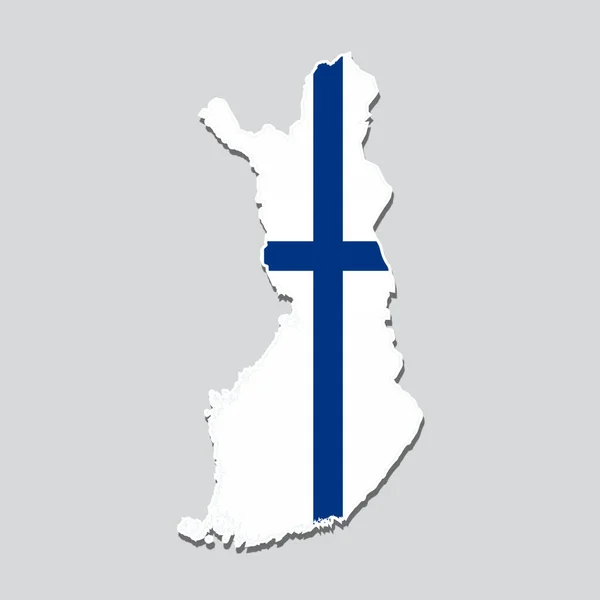 Bandera Finlandia Forma Mapa Del País —  Fotos de Stock