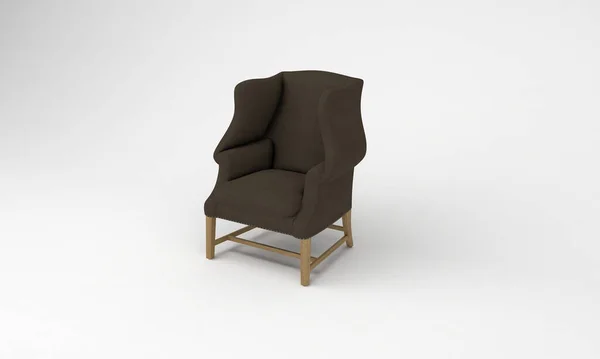 Darstellung Eines Modernen Sessels Isoliert Auf Weißem Hintergrund — Stockfoto