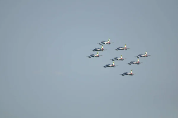 Pesaro Italien Aug 2016 Tricolor Pilar Italienska Akrobatisk Patrull Luften — Stockfoto