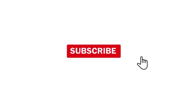 Mouse Clicking Subscribe Button Notification White Background — Video