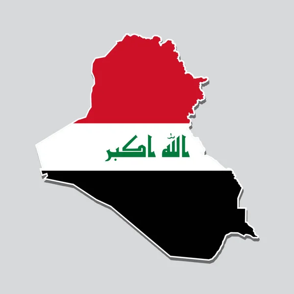 Irakkartan Med Flaggfärger Vit Bakgrund — Stockfoto