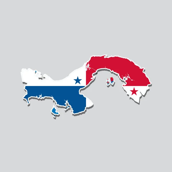 Mapa Panamá Con Colores Bandera Sobre Fondo Blanco —  Fotos de Stock
