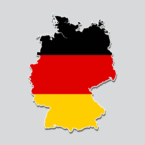 Tyskland Kartan Med Flaggan Färger Vit Bakgrund — Stockfoto