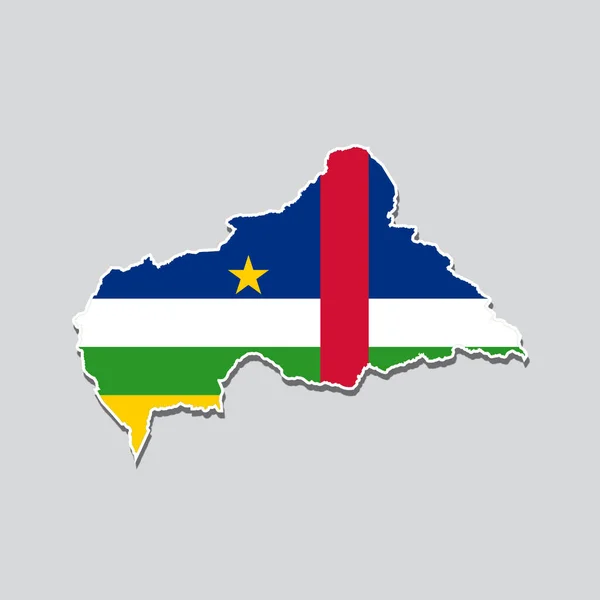 Bandeira República Centro Africana Forma Mapa País — Fotografia de Stock
