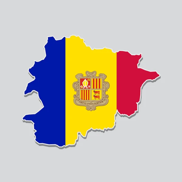 Mapa Andorrano Con Colores Bandera Sobre Fondo Blanco —  Fotos de Stock