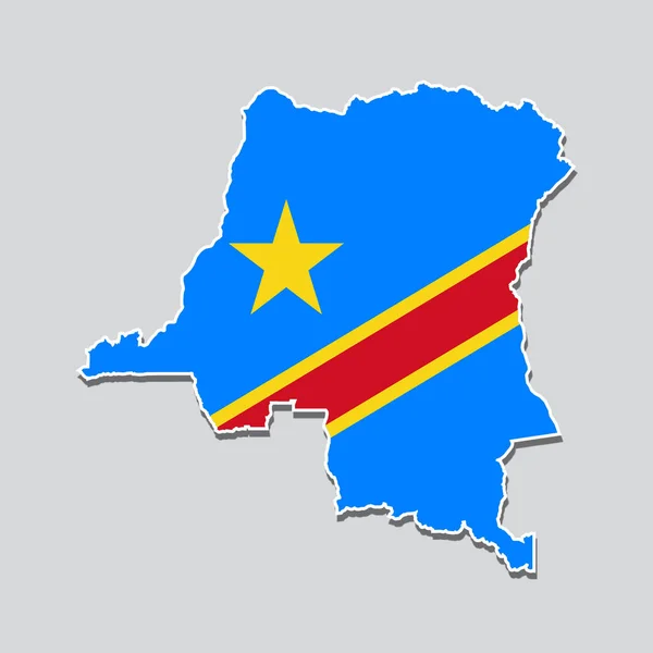 Mapa Congo Com Cores Bandeira Fundo Branco — Fotografia de Stock