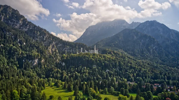 Uma Bela Floresta Verde Uma Área Montanhosa — Fotografia de Stock