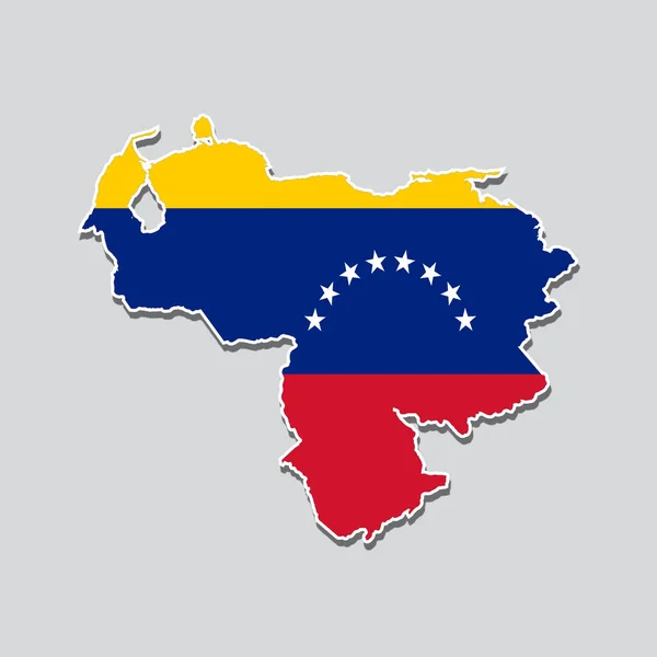 Carte Venezuela Avec Des Couleurs Drapeau Sur Fond Blanc — Photo