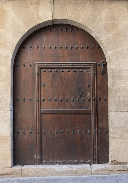 Uma Velha Textura Porta Medieval — Fotografia de Stock