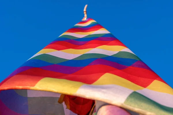 Wiphala Emblema Cuadrado Bandera Que Representa Algunos Pueblos Originarios Los — Foto de Stock