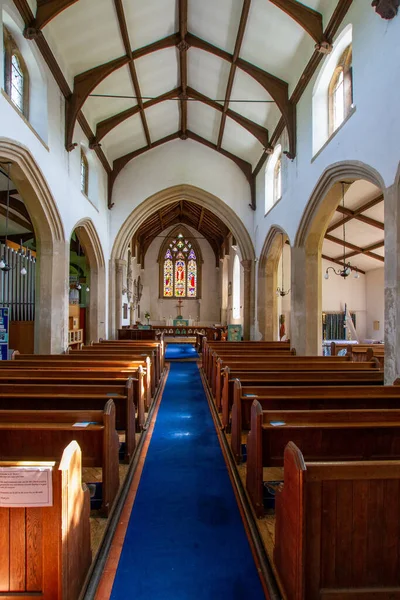 Wroxham Reino Unido 2016 Plano Vertical Del Interior Iglesia Santa —  Fotos de Stock