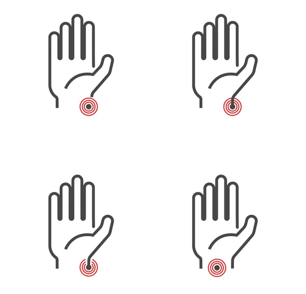 白地に腱炎の点が孤立した手のアイコンのイラスト — ストック写真