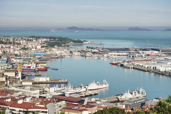 Vista Aérea Porto Vigo Espanha — Fotografia de Stock