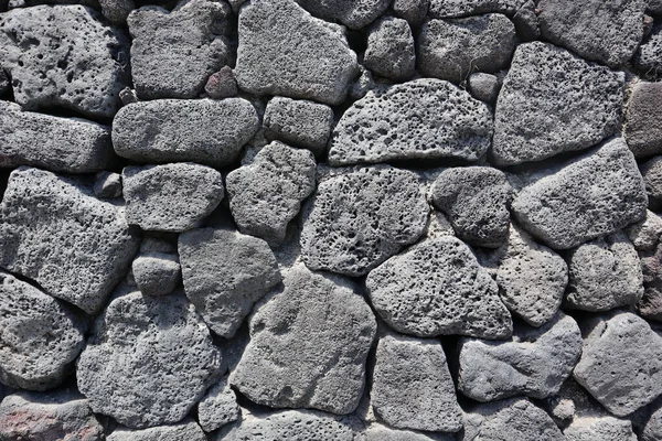 Крупним Планом Стара Вивітрена Стіна Сірими Дрібними Великими Каменями — стокове фото