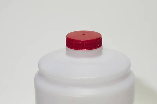 White Water Bottle Red Cap White Background — Stock Photo, Image