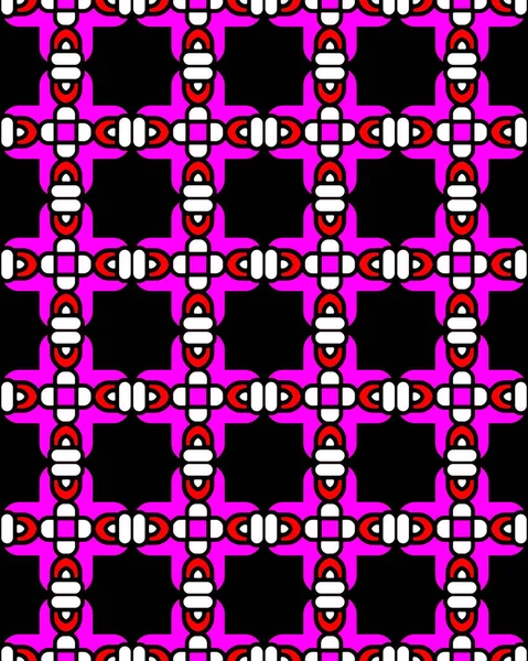 Бесшовный Повторяющийся Узор Чёрных Прямоугольников Розовых Линий — стоковое фото