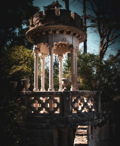 Belo Mirante Junto Árvores Jardim Sintra Portugal — Fotografia de Stock