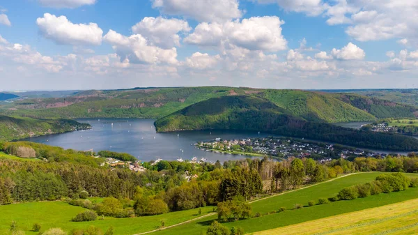 Almanya Nın Eifel Bölgesindeki Rursee Nin Hava Görüntüsü — Stok fotoğraf