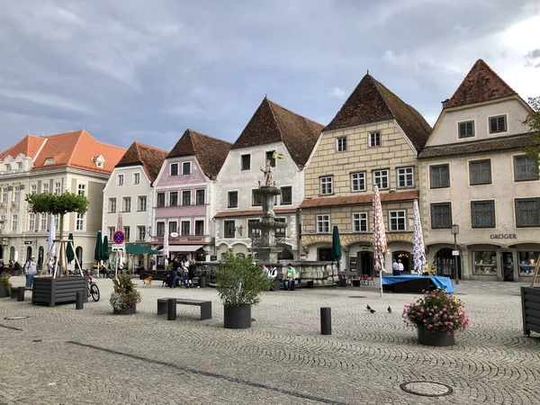 Steyr Áustria Outubro 2020 Casas Praça Principal Cidade Velha Steyr — Fotografia de Stock