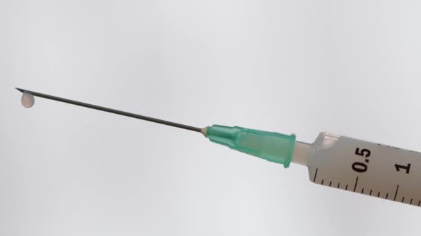 Syringe Needle Syringes White Background — стоковое видео