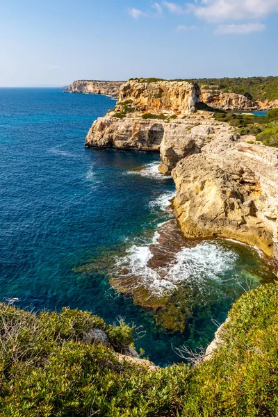 Een Prachtig Uitzicht Kust Naast Calo Des Moro Strand Mallorca — Stockfoto