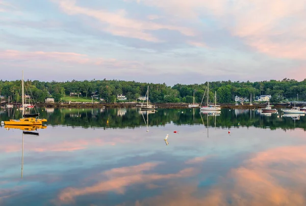 Mesmerizing Scenery Sea Boats Sunset — Stock Photo, Image