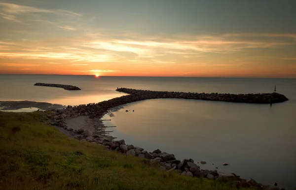 バルト海の夕日からの長い露出 — ストック写真