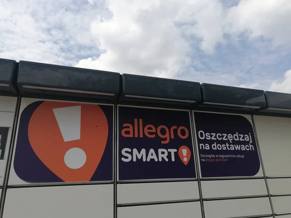 Poznan Poland Jun 2021 Allegro Smart Sticker Mail Boxes Stare — Stock Photo, Image