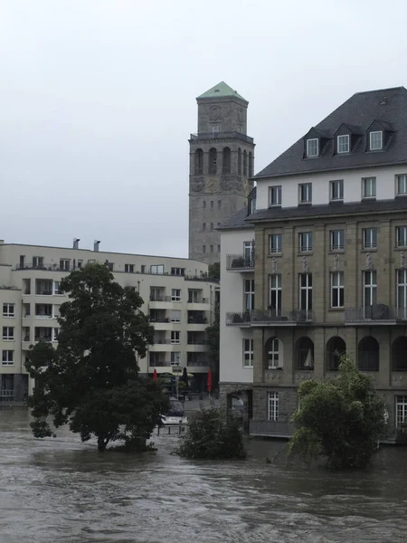 Muelheim Der Ruhr Germany Jul 2021 Vertical Shot Flooding Ruhr — Stock Photo, Image
