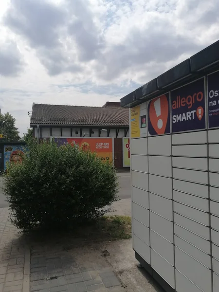 Poznan Poland Jun 2021 Allegro Smart Sticker Mail Boxes Stare — 图库照片