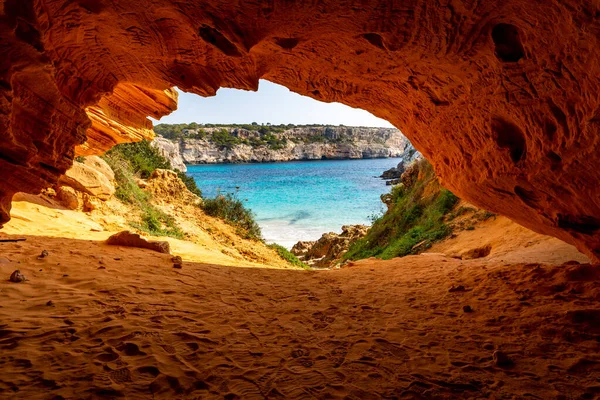 Piękny Widok Wybrzeże Obok Calo Des Moro Plaży Majorka Hiszpania — Zdjęcie stockowe