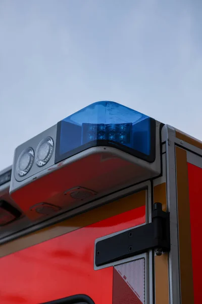 Vertical Shot Lights Vehicle Cloudy Sky — Stock Photo, Image