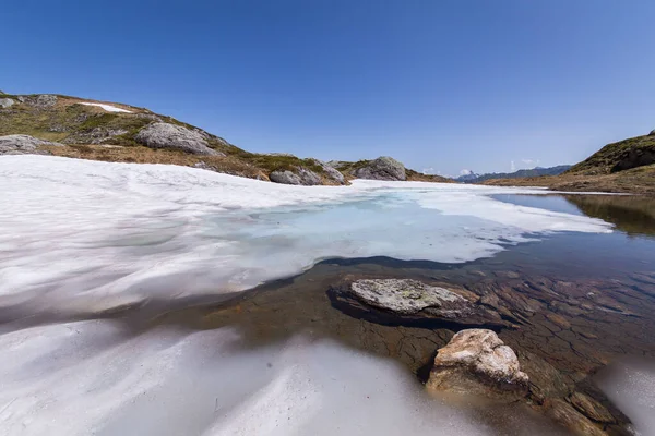 Fondre Lac Glacier Sur Une Montagne Rocheuse Autriche — Photo