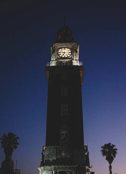 Low Angle Shot Clock Tower Night Buenos Aires Argentina — Stock Photo, Image