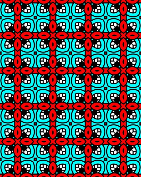 Seamless Repeat Pattern Red Lines Four Semi Oval Elements — Stock fotografie