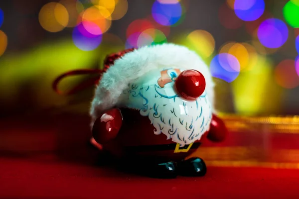 Szelektív Fókusz Felvétel Karácsonyi Dekorációk Bokeh Fények Hatása — Stock Fotó