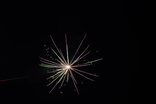 Sparkle Fireworks Black Background — Stock Photo, Image