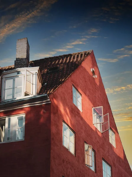 Традиційний Червоний Будинок Копенгагені Данія — стокове фото